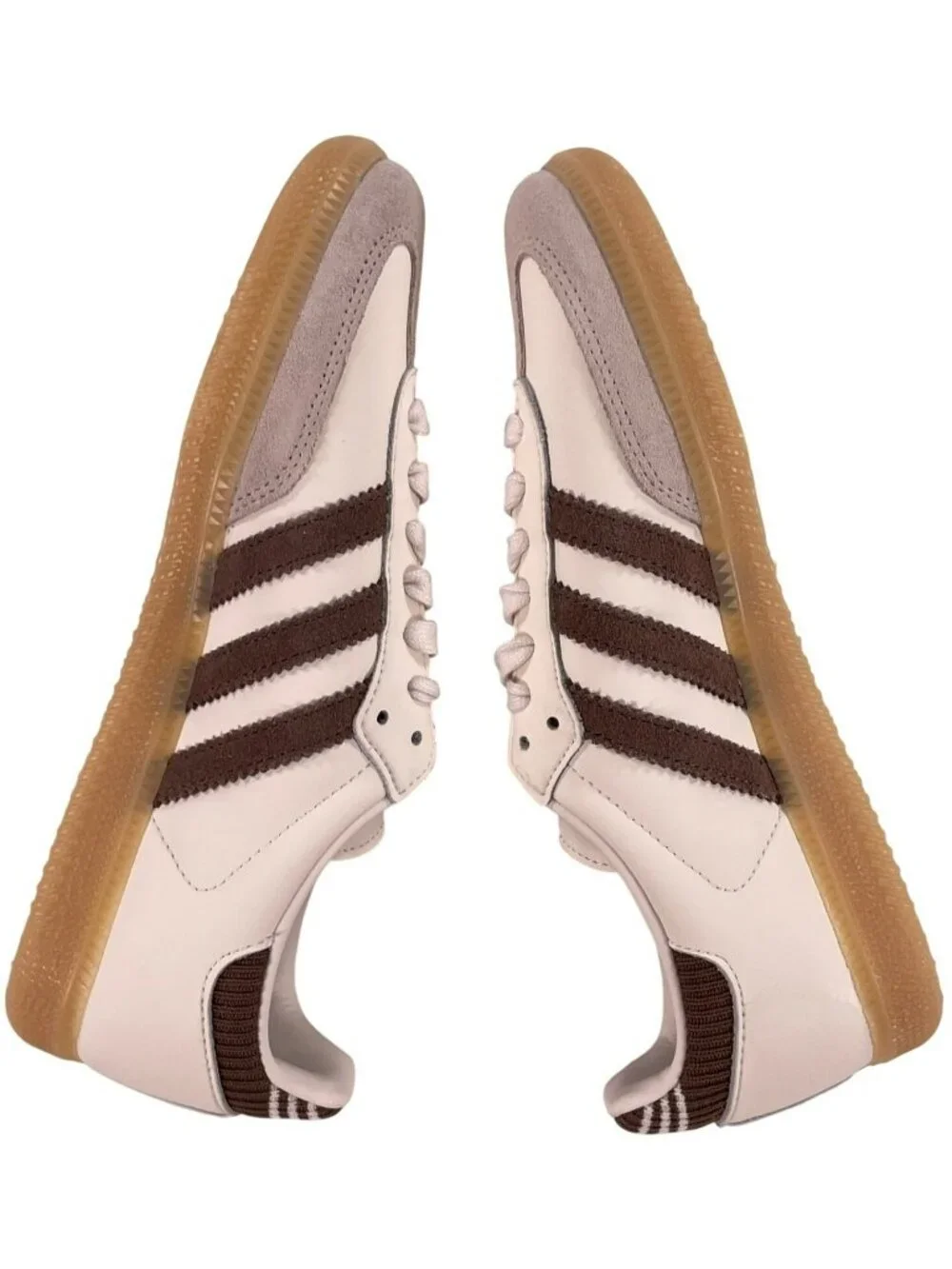 Adidas Samba OG J Shoes White & Brown Athletic Suede Gum Sole Kids Size 5.5 NEW
